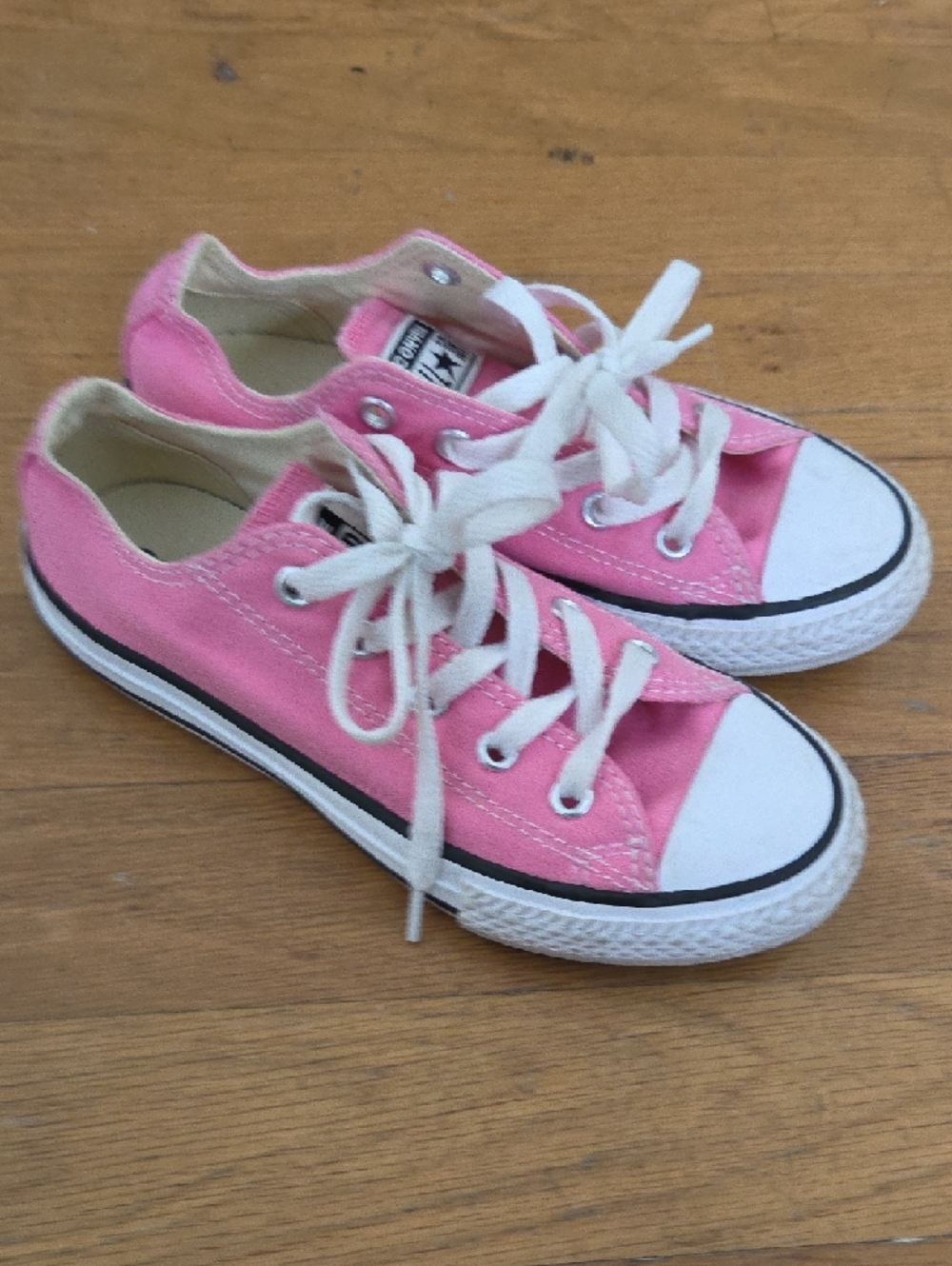 CONVERSE  Pink & White Low Top Sneakers - Picture 3 of 9
